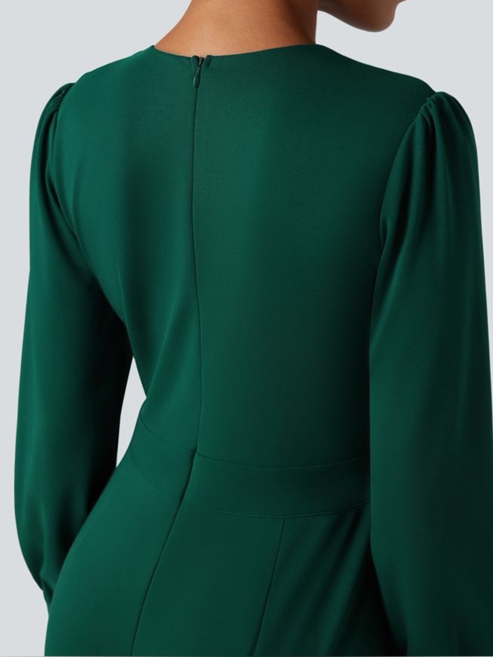 Halara V-Neck Puff Sleeve Work Jumpsuit Pockets NWT Medium - Picture 5 of 9